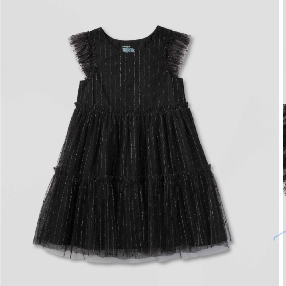 Girls cat & jack brand gold and black party/ holiday dress